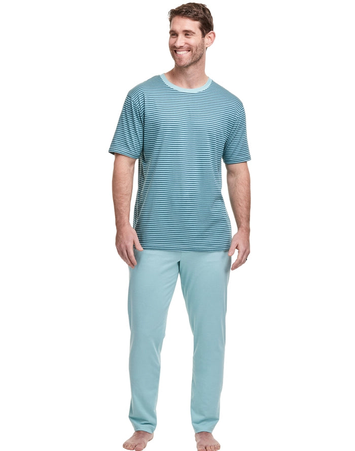 Hanes Men's Short Sleeve Tee And Pant Sleep Set