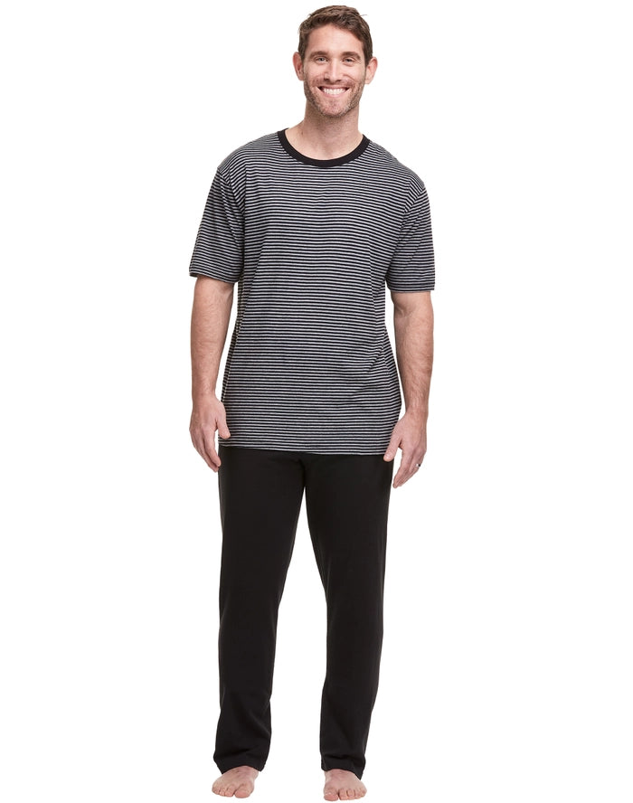 Hanes Men's Short Sleeve Tee And Pant Sleep Set