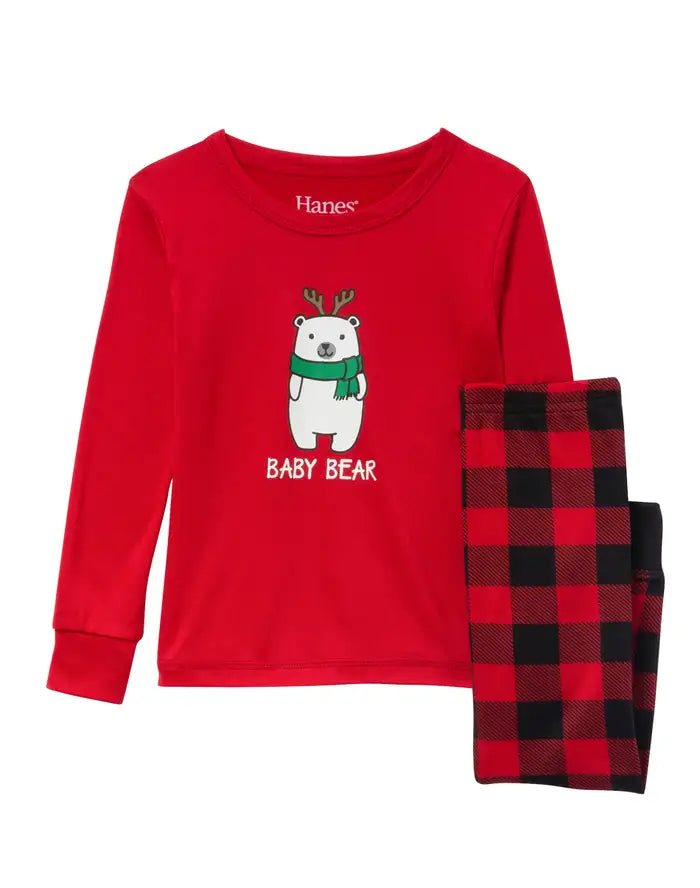 Hanes Toddler Tight Fit Baby Bear Matching Family Pajama Set