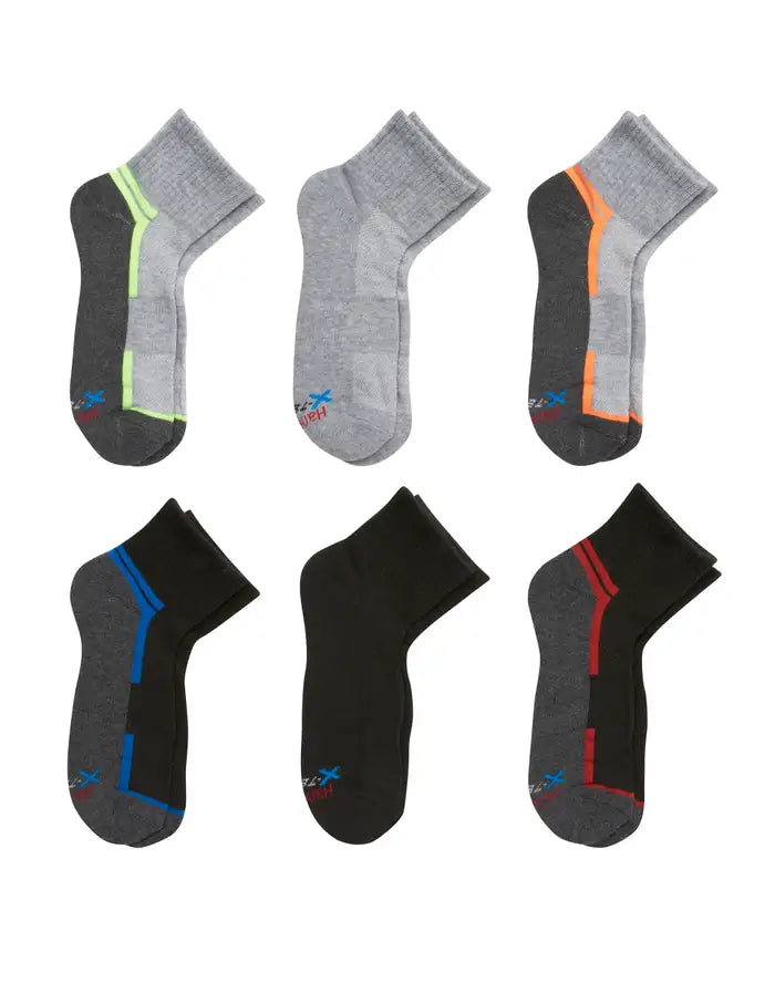 Hanes Performance Boys' X-Temp® Ankle Socks 6-Pack