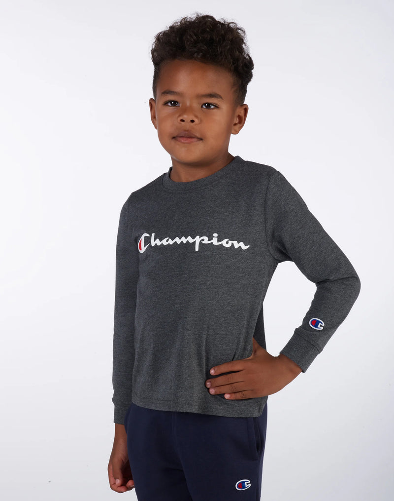 LITTLE KIDS' CLASSIC LONG SLEEVE SCRIPT TEE