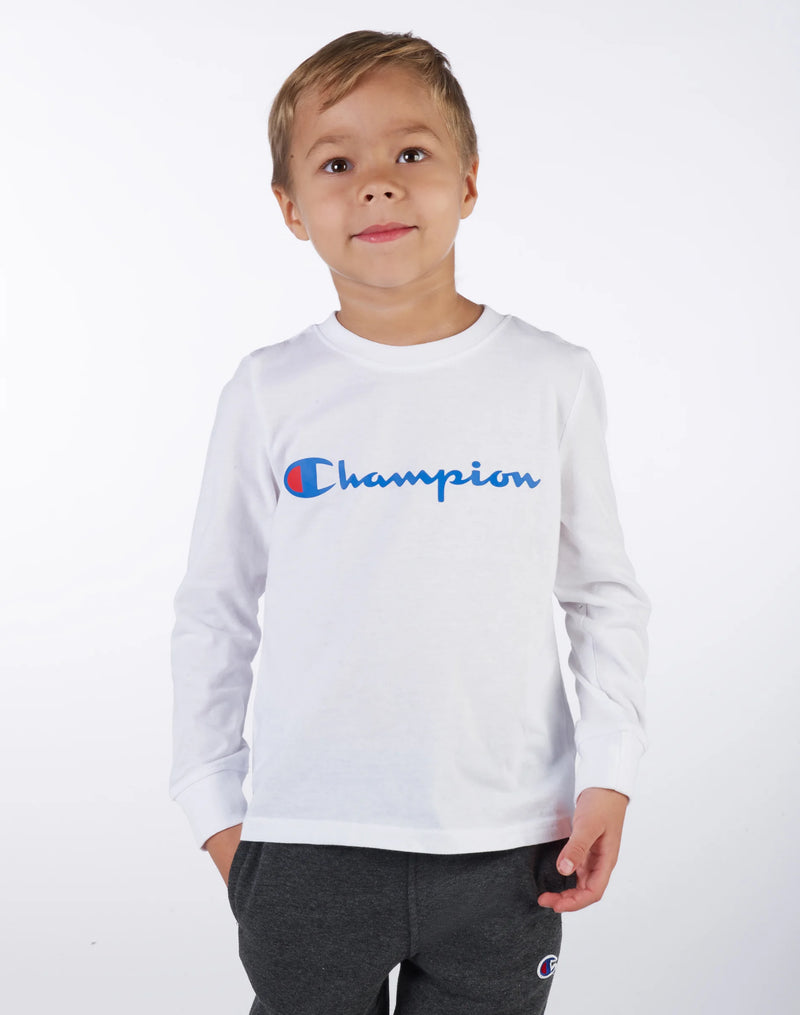 LITTLE KIDS' CLASSIC LONG SLEEVE SCRIPT TEE