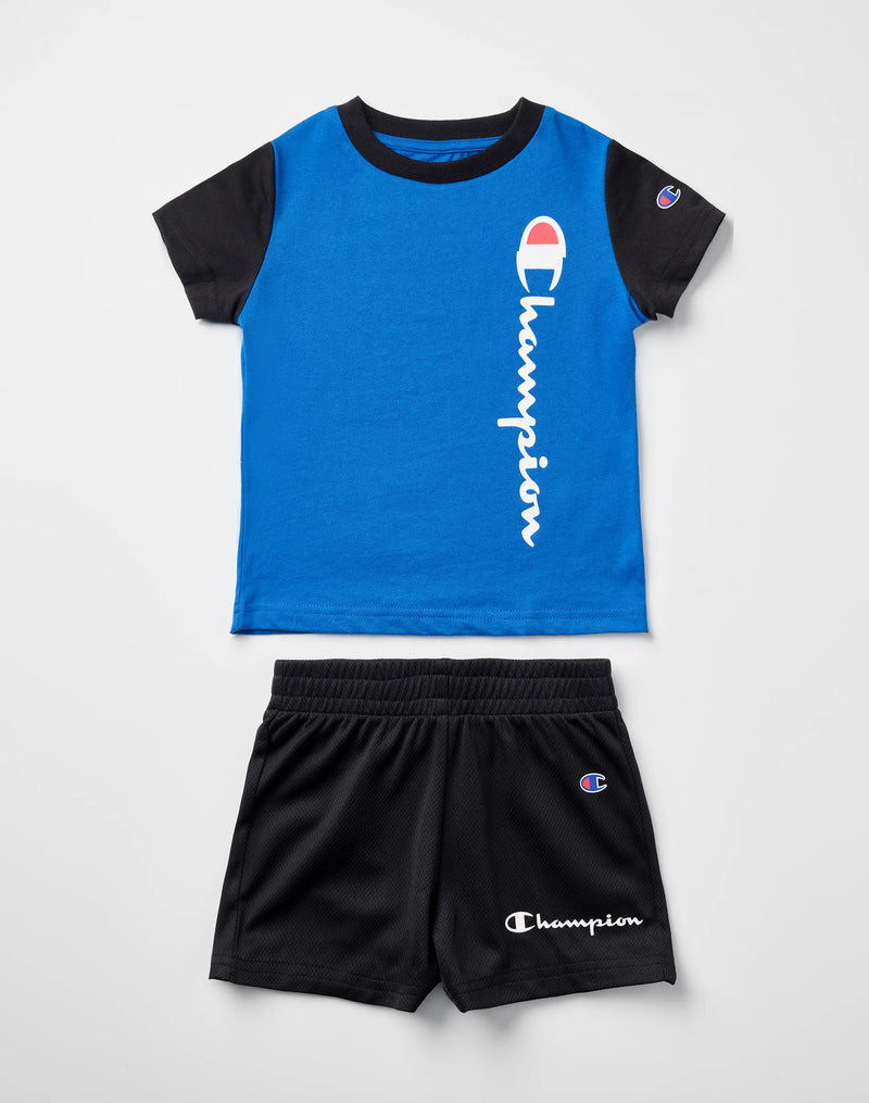 INFANTS' COLORBLOCK TEE & SHORTS, 2.25", 2-PIECE SET