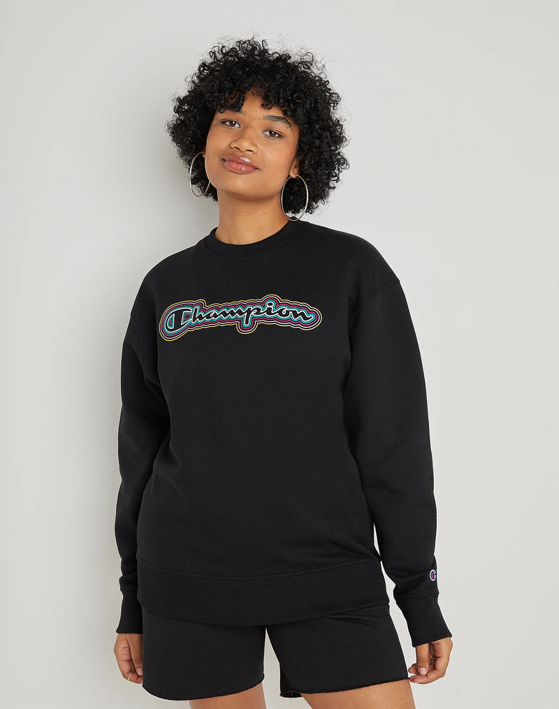 POWERBLEND FLEECE OVERSIZED CREW, ECHO SCRIPT