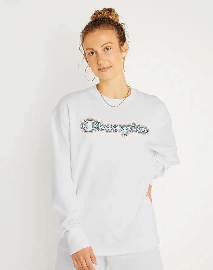 POWERBLEND FLEECE OVERSIZED CREW, ECHO SCRIPT