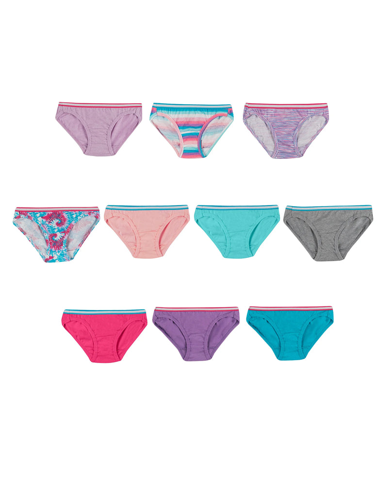 Hanes Girls' Sparkle Bikinis 10-Pack