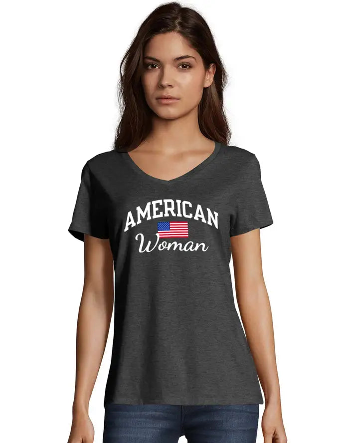 Hanes Women's American Woman Short Sleeve Graphic Tee