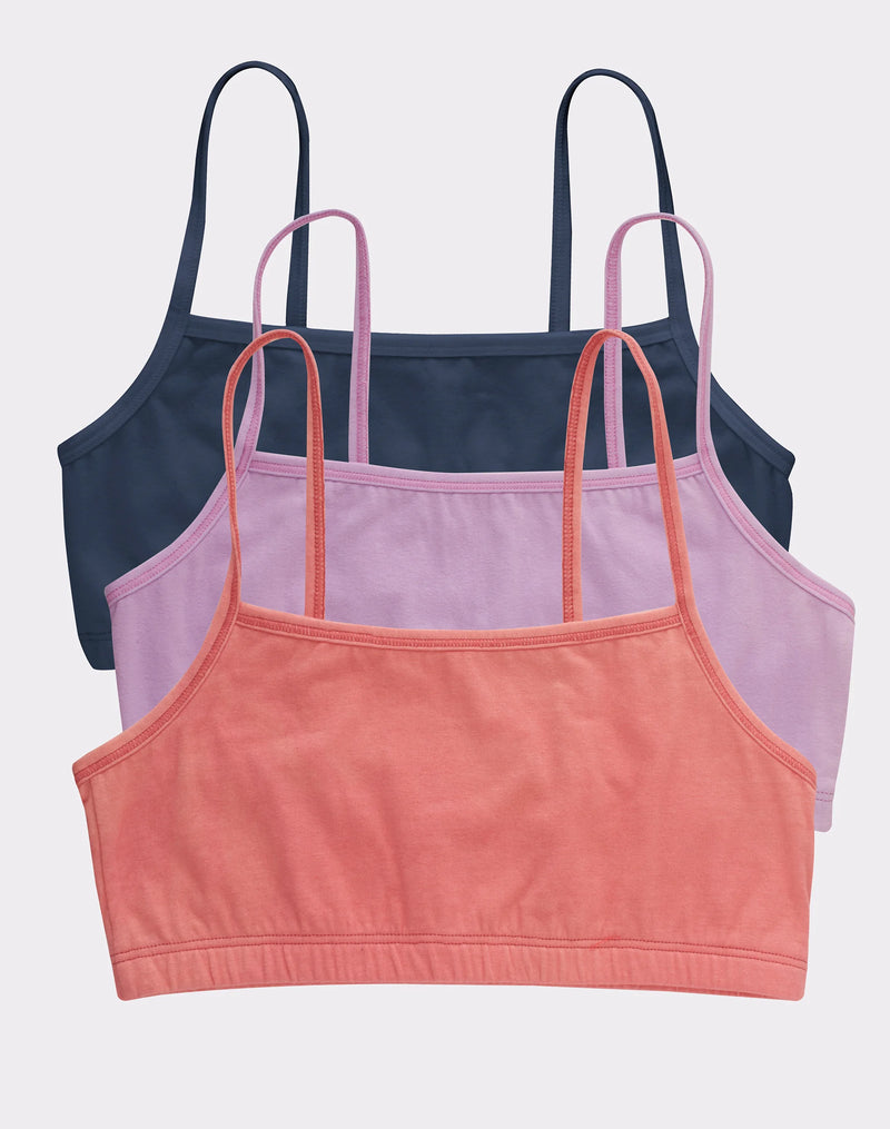 Hanes ComfortFlex Fit® String Strap Crop Bralette 3-Pack