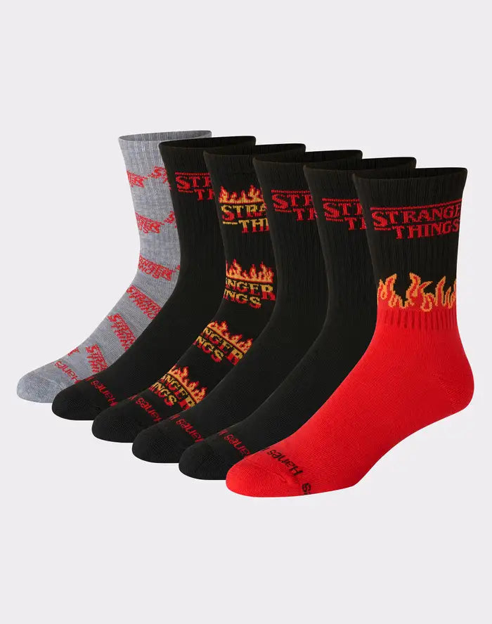 Hanes X Stranger Things Unisex Crew Socks 6-Pack