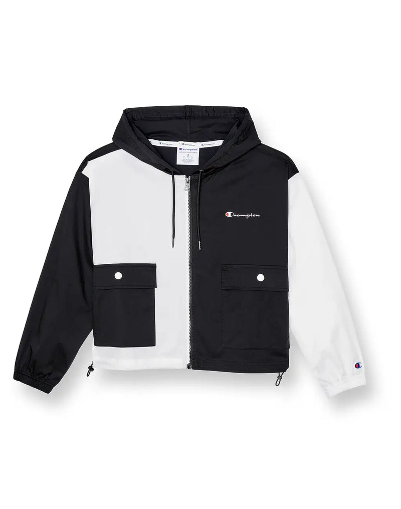 COLORBLOCK UTILITY FULL ZIP JACKET, EMBROIDERED SCRIPT LOGO