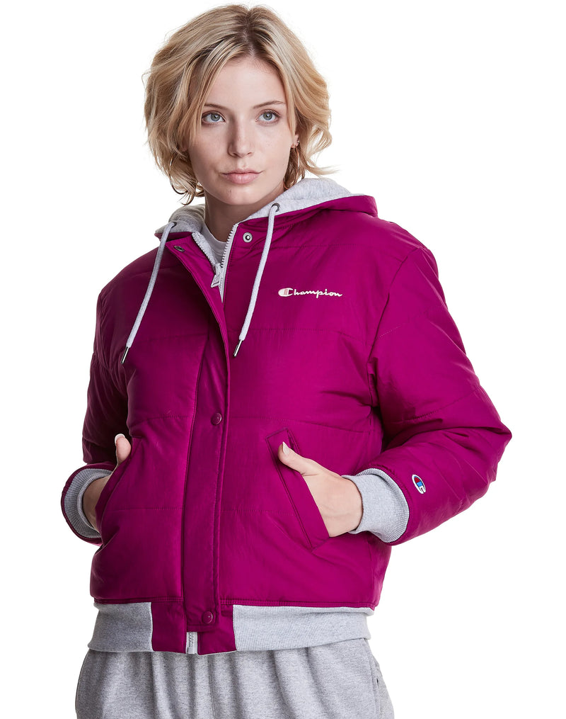 POWERBLEND REVERSIBLE PUFFER JACKET, EMBROIDERED SCRIPT LOGO