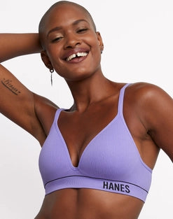 Hanes Originals Women's Contour Wireless Seamless Rib Bralette, ComfortFlex Fit