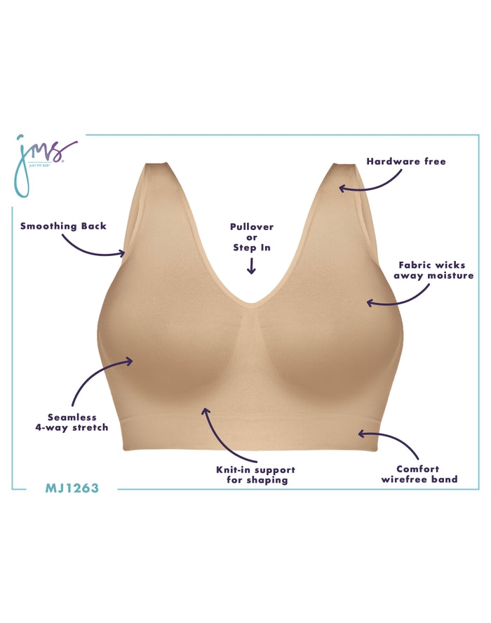 Just My Size Pure Comfort® Seamless Wirefree Bra with Moisture Control
