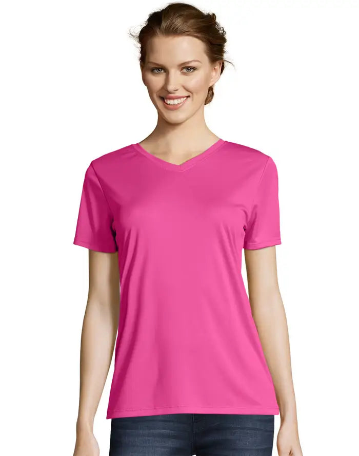 Hanes Sport™ Women's FreshIQ® Cool DRI® Performance V-Neck T-Shirt