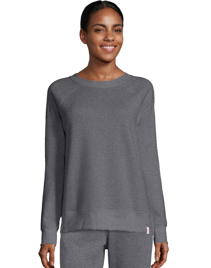 Hanes Women's Luxe Fleece Crew Sweatshirt