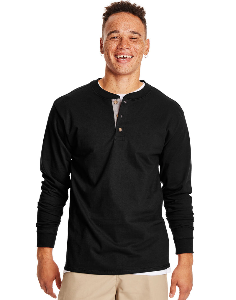 Hanes Beefy-T® Men's Long-Sleeve Henley