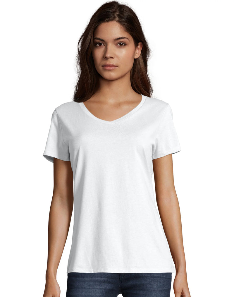Hanes Women's Perfect-T Short Sleeve V-Neck T-Shirt 2-Pack
