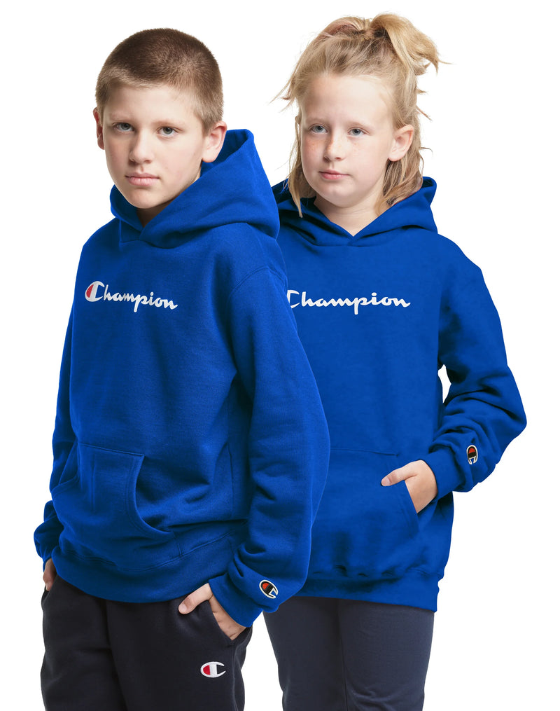 BIG KIDS' PULLOVER HOODIE, SCRIPT LOGO