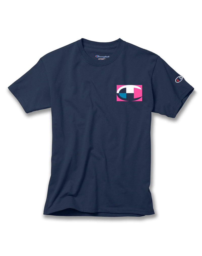 BIG KIDS' COTTON TEE, RETRO COLORBLOCK LOGOS