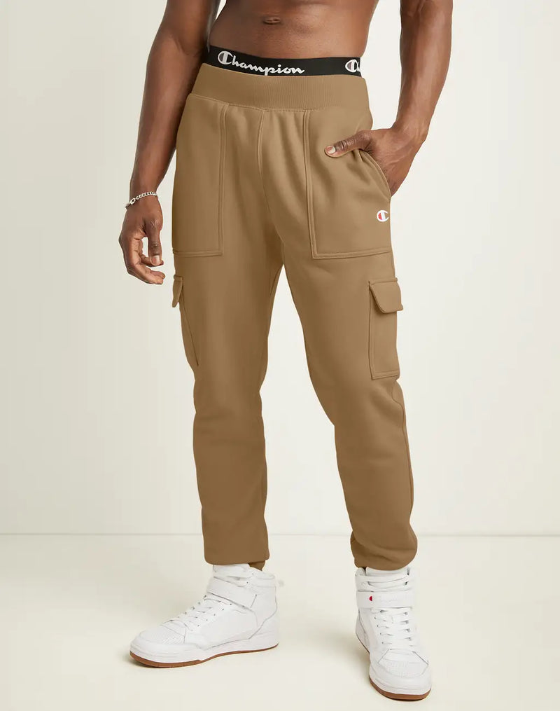 REVERSE WEAVE CARGO JOGGERS, EMBROIDERED C LOGO, 30.5"