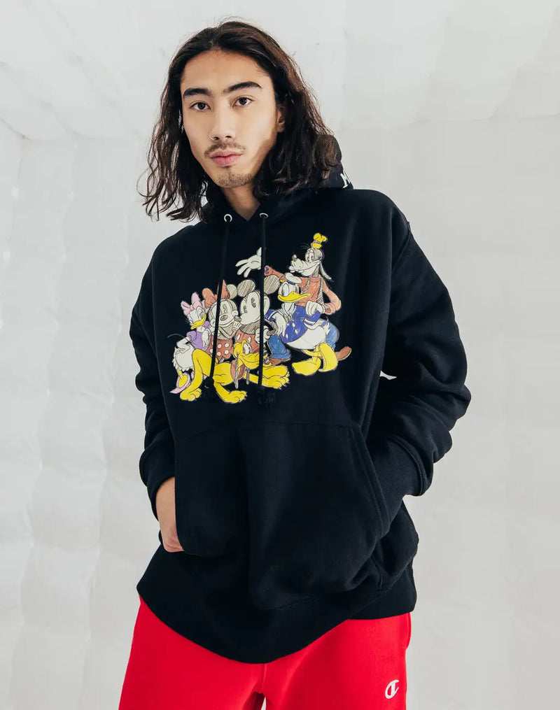 DISNEY'S MICKEY & FRIENDS REVERSE WEAVE HOODIE, GROUP SHOT