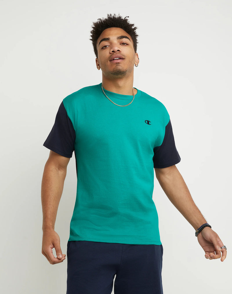 CLASSIC COLORBLOCK TEE, EMBROIDERED C LOGO