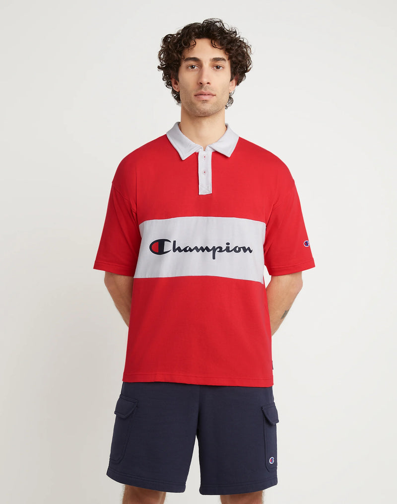 MIDDLEWEIGHT RUGBY POLO, SCRIPT LOGO