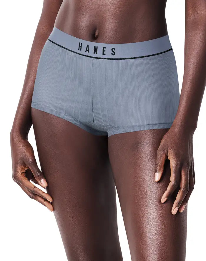 Hanes Retro Rib Boyshort Panties 3-Pack