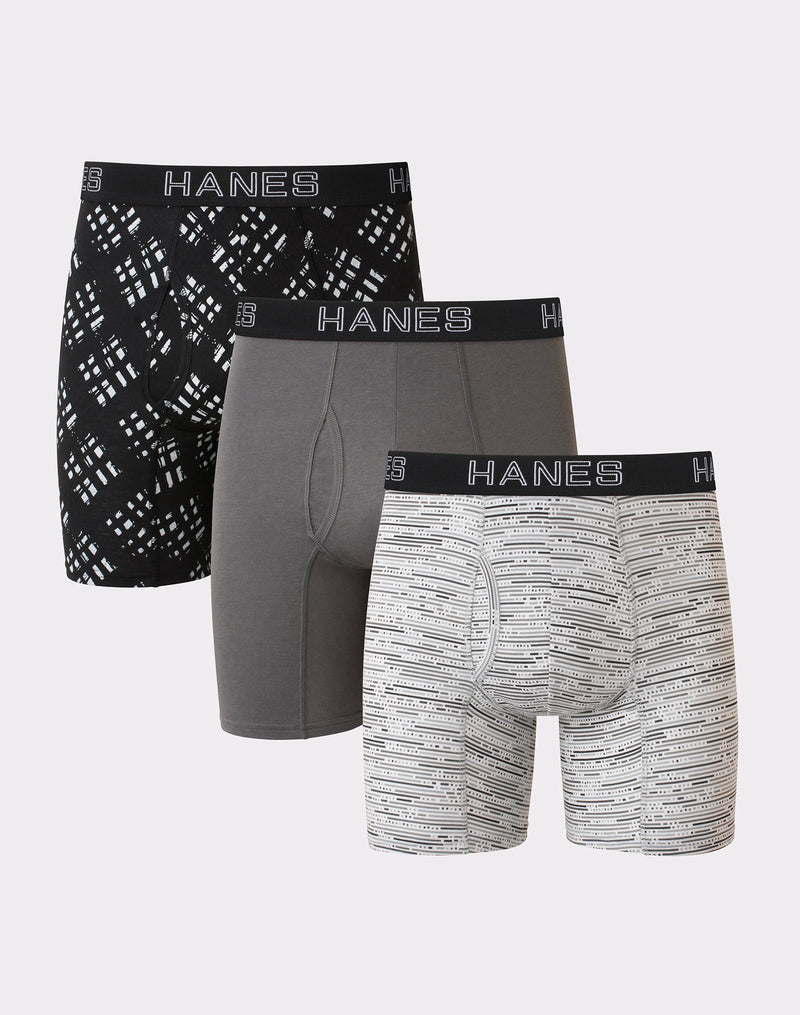 Hanes Ultimate® Comfort Flex Fit® Cotton/Modal Stretch Boxer Brief 3-Pack