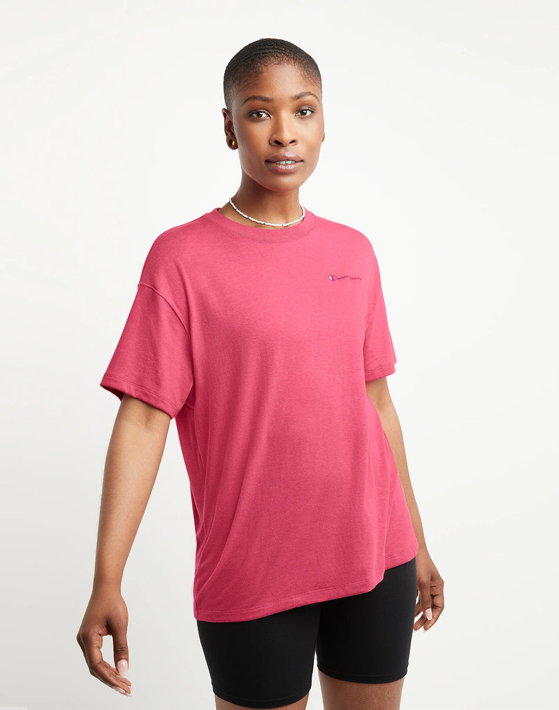 POWERBLEND OVERSIZED TEE, EMBROIDERED SCRIPT LOGO