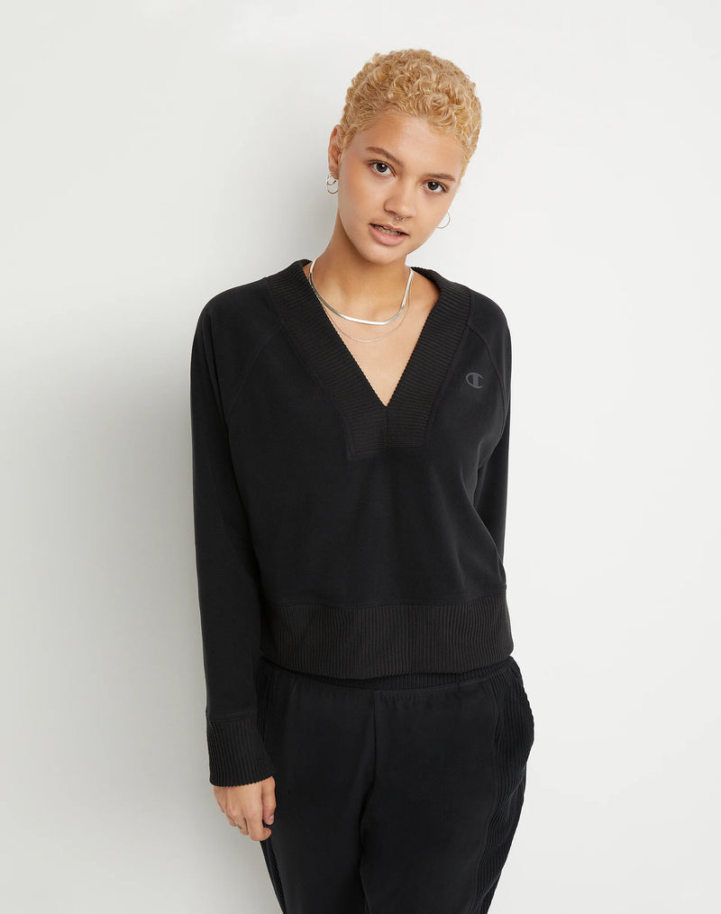 SOFT TOUCH RIB MIX PULLOVER, C LOGO
