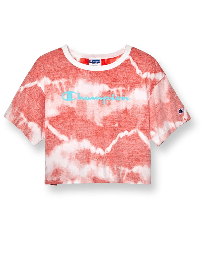 LIGHTWEIGHT CROPPED TEE, REVERSE TIE-DYE