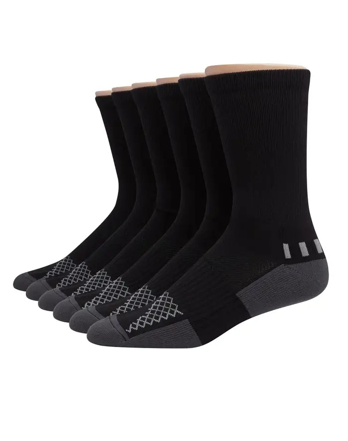 Hanes Men's Big & Tall X-Temp™ Performance Crew Socks 6-Pack