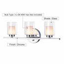 Giantex 3-Light  Light Wall Mounted Brushed Chrome Finish Glass Shade Bathroom Wall Sconce Modern furniture EP23367