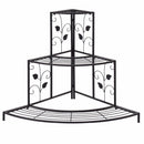 3 Tier Floral Corner Plant Stand Metal Flower Pot Rack Stair Display Ladder