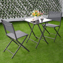 3 Pcs Bistro Set Garden Backyard Table Chairs Outdoor Patio Furniture Folding