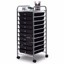 10 Drawer Rolling Storage Cart Scrapbook Paper Office School Organizer Black