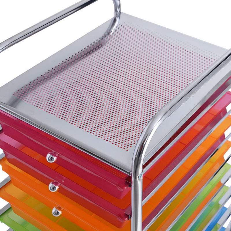 10 Drawer Rolling Storage Cart Scrapbook Paper Office School Organizer