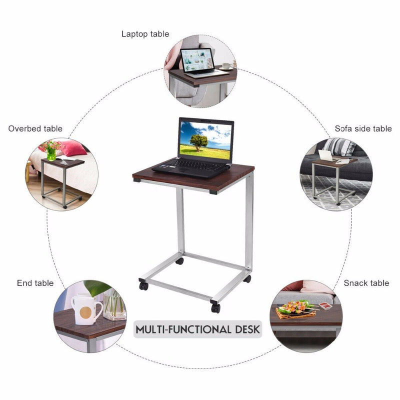 Coffee Tray Sofa Side End Table Modern Lap Stand TV Snack Ottoman Couch Room Rolling Living Room Side Table HW54185