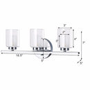 Giantex 3-Light  Light Wall Mounted Brushed Chrome Finish Glass Shade Bathroom Wall Sconce Modern furniture EP23367