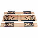 3 PCS Outdoor Wood Picnic Table Beer Bench Dining Set Folding Wooden Top Patio
