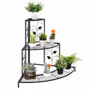 3 Tier Floral Corner Plant Stand Metal Flower Pot Rack Stair Display Ladder
