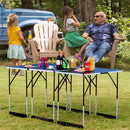 3PCS Folding Outdoor Camping Picnic Table Set Height Adjustable Furniture
