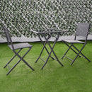 3 Pcs Bistro Set Garden Backyard Table Chairs Outdoor Patio Furniture Folding