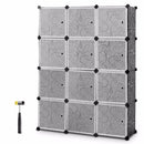DIY 12 Cube Portable Closet Storage Organizer Clothes Wardrobe Cabinet W/Doors