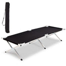 Aluminum Folding Camping Bed Outdoor Portable Military Cot Hiking Travel W/ Bag