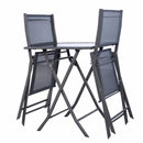 3 Pcs Bistro Set Garden Backyard Table Chairs Outdoor Patio Furniture Folding
