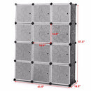 DIY 12 Cube Portable Closet Storage Organizer Clothes Wardrobe Cabinet W/Doors