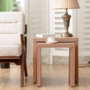 Set of 2 Nesting Coffee End Table Side Table Wood Color  Living Room Furniture