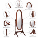Swivel Full Length Ovel Floor Mirror Wooden Cheval Free Standing Dressing